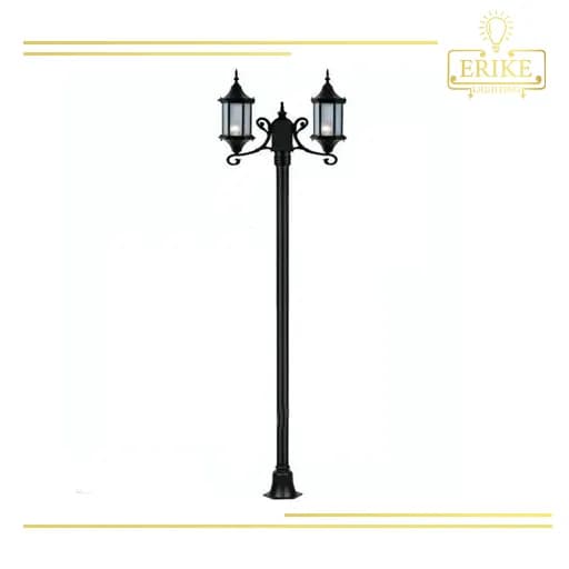 چراغ حیاطی پارکی دو شعله شفق مدل تینا کد 3919
