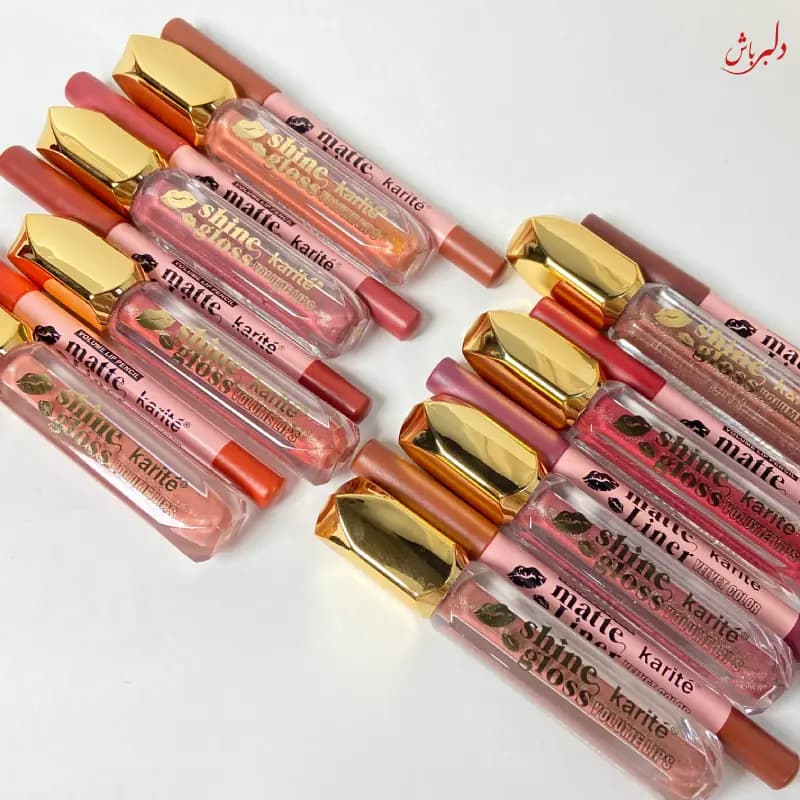 مداد لب + لیپ گلاس شاین دار