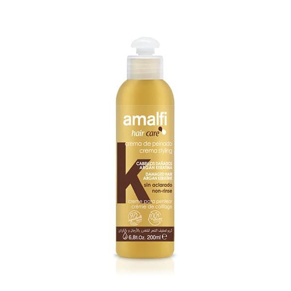 کرم حالت دهنده موهای آسیب دیده آمالفی حاوی آرگان و کراتین-200ml