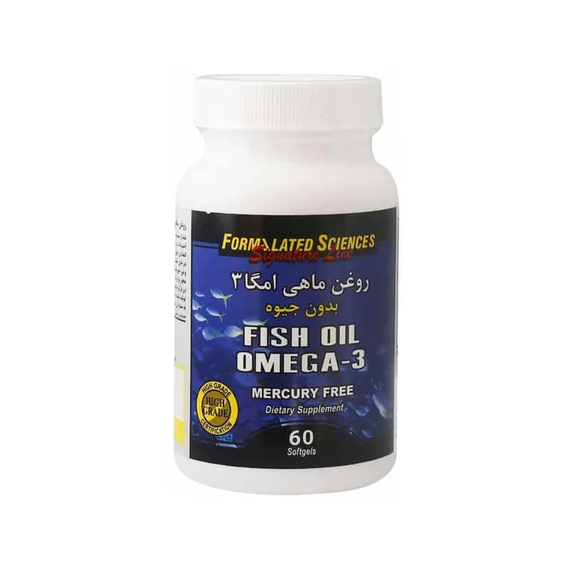 کپسول روغن ماهی امگا 3 فرمولیتد ساینسز بدون جیوه بسته 60 عددی