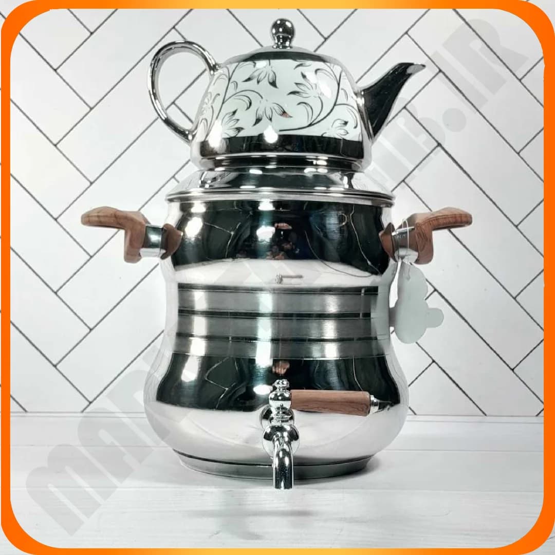 کتری قوری دسته باکالیت طرح چوب طرح دیبا ناسیونال