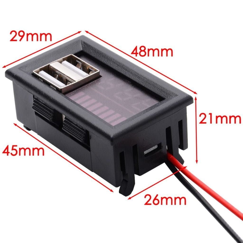 نمایشگر سطح شارژ باطرى اسیدی روپنلی 12 ولت دارای 2 خروجی USB — تصویر ۲