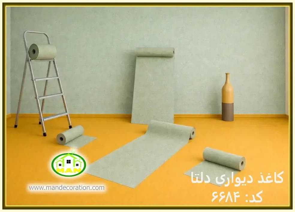 کاغذ دیواری رنگ سبز کد:6684