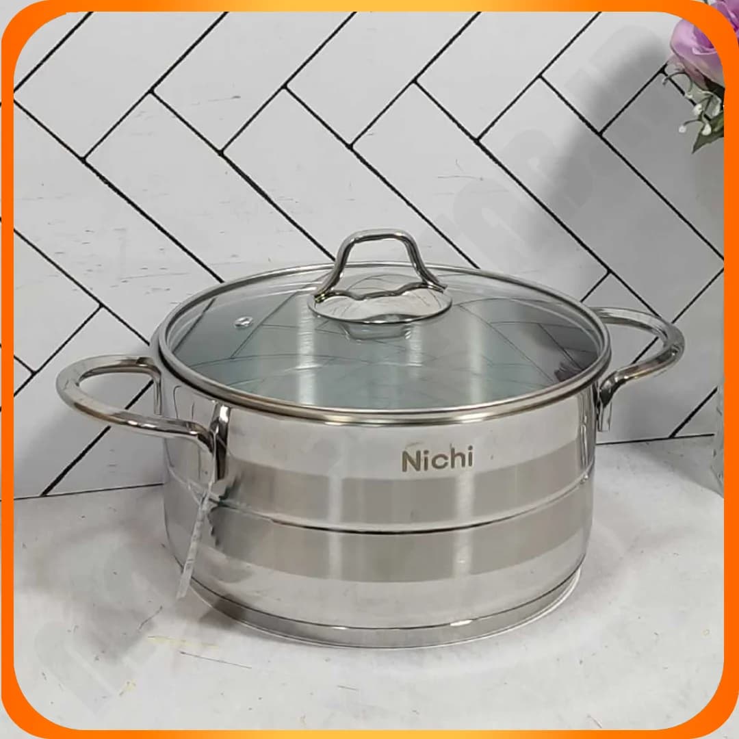 قابلمه استیل سایز 22 درب پیرکس NC-22-2 نیچی