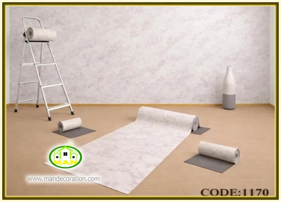 کاغذ دیواری رنگ استخوانی کد:1170