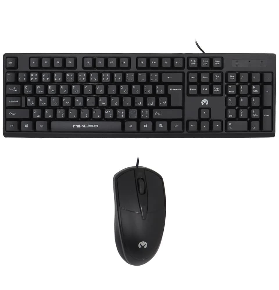 کیبورد و ماوس سیم دار MIKUSO میکاسو مدل KB-C039