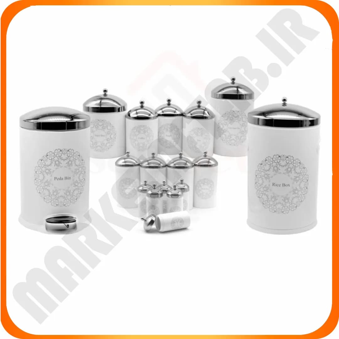 سرویس آشپزخانه 17 پارچ گاردنیا سفید درب کروم40209006 سام ست