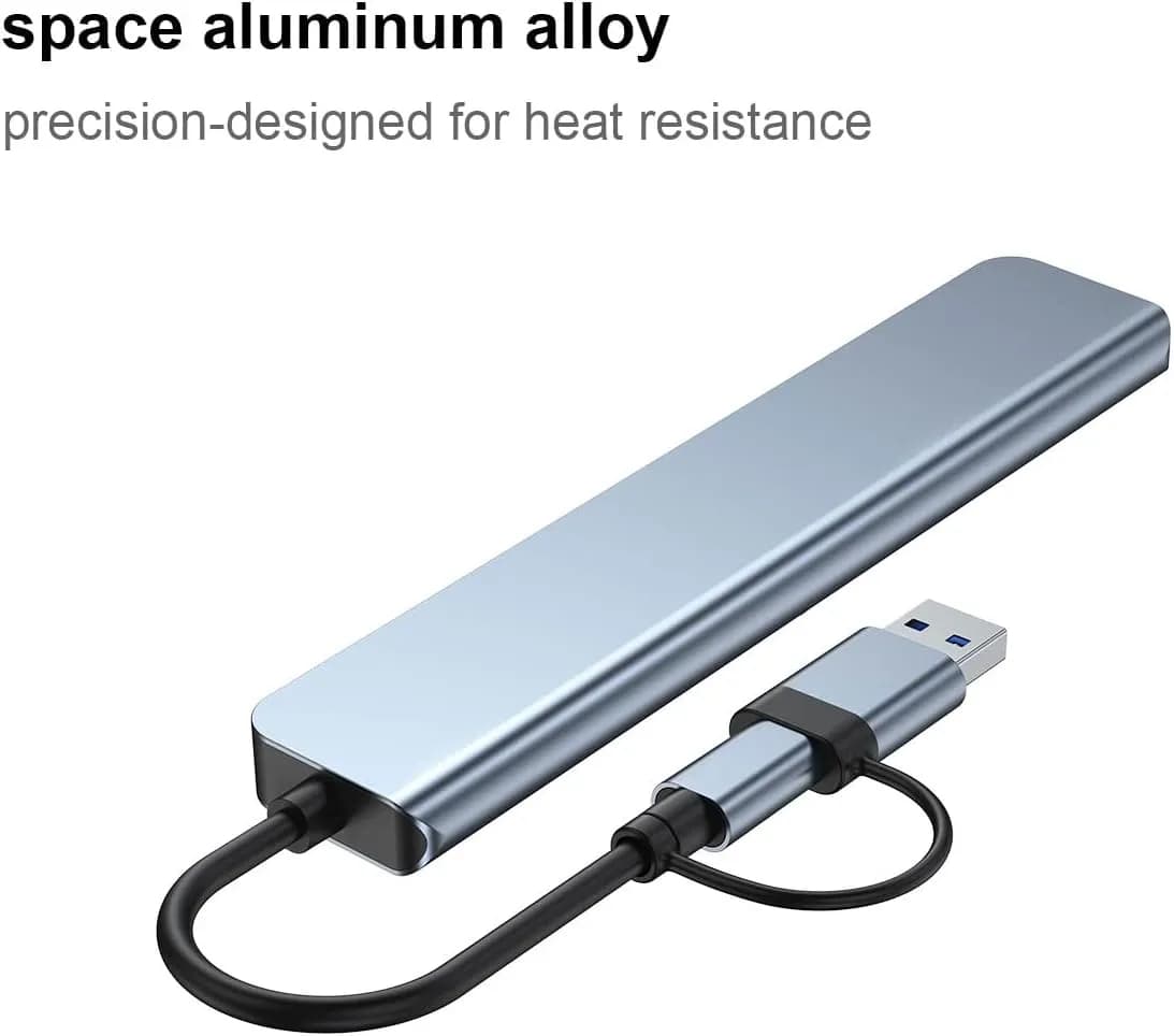 هاب یو اس بی 7 پورت تایپ سی USB C و USB A — تصویر ۴