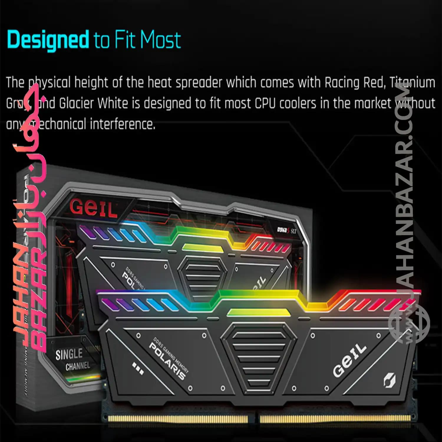 رم دسکتاپ جیل دو کاناله CL38 مدل DDR5 5600 MHz GEIL POLARIS ظرفیت 64 GB — تصویر ۶