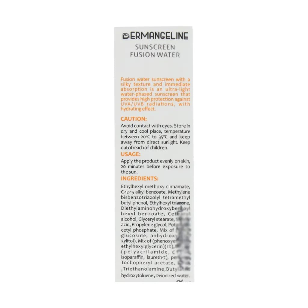 کرم ضد آفتاب SPF60 فیوژن واتر پوست چرب درم انجلین 50 میلی لیتر — تصویر ۵