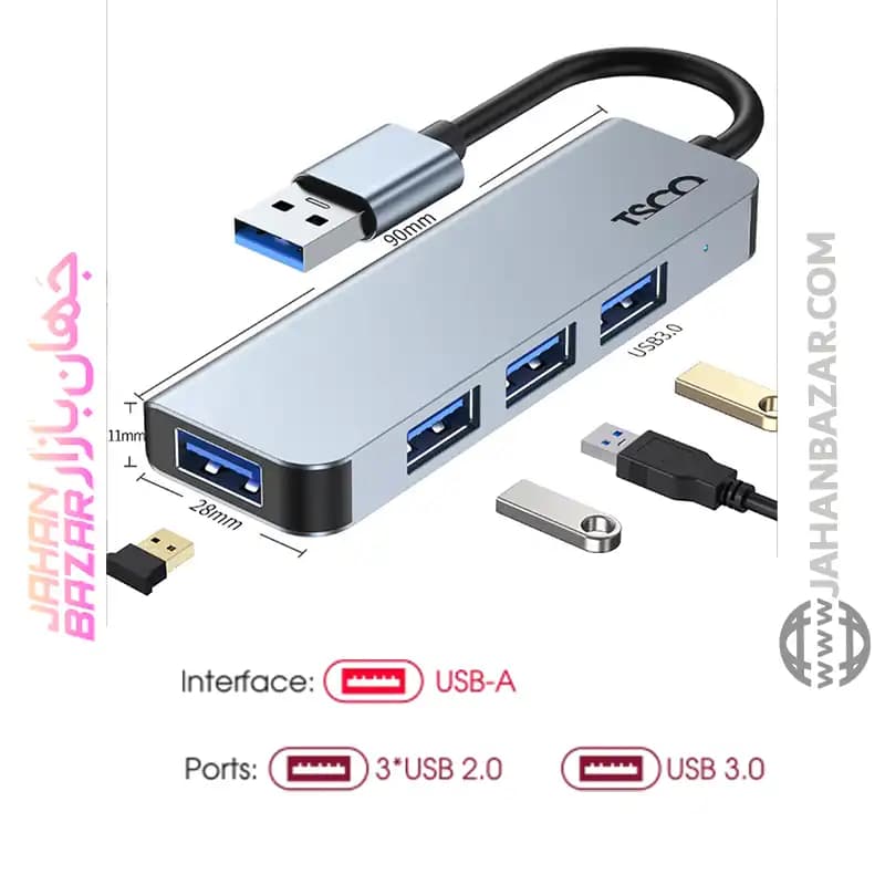 هاب USB تسکو TSCO چهار پورت مدل THU 1142 — تصویر ۲