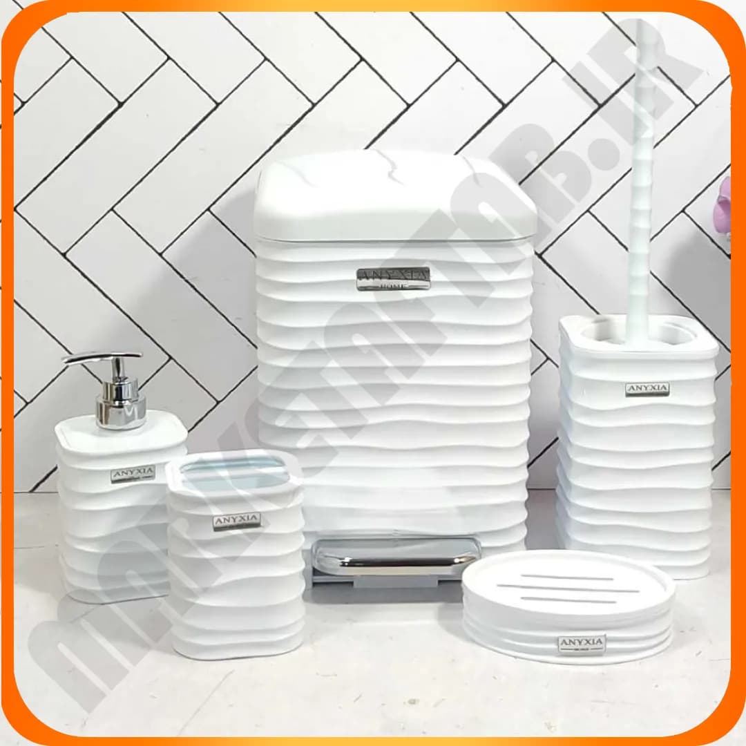 ست بهداشتی 5 پارچه پدالی سفید رزمن