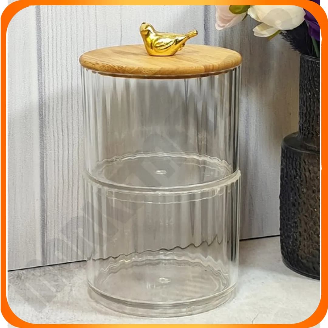 3535 شکلات خوری درب چوبی 2 طبقه شفاف هومکت