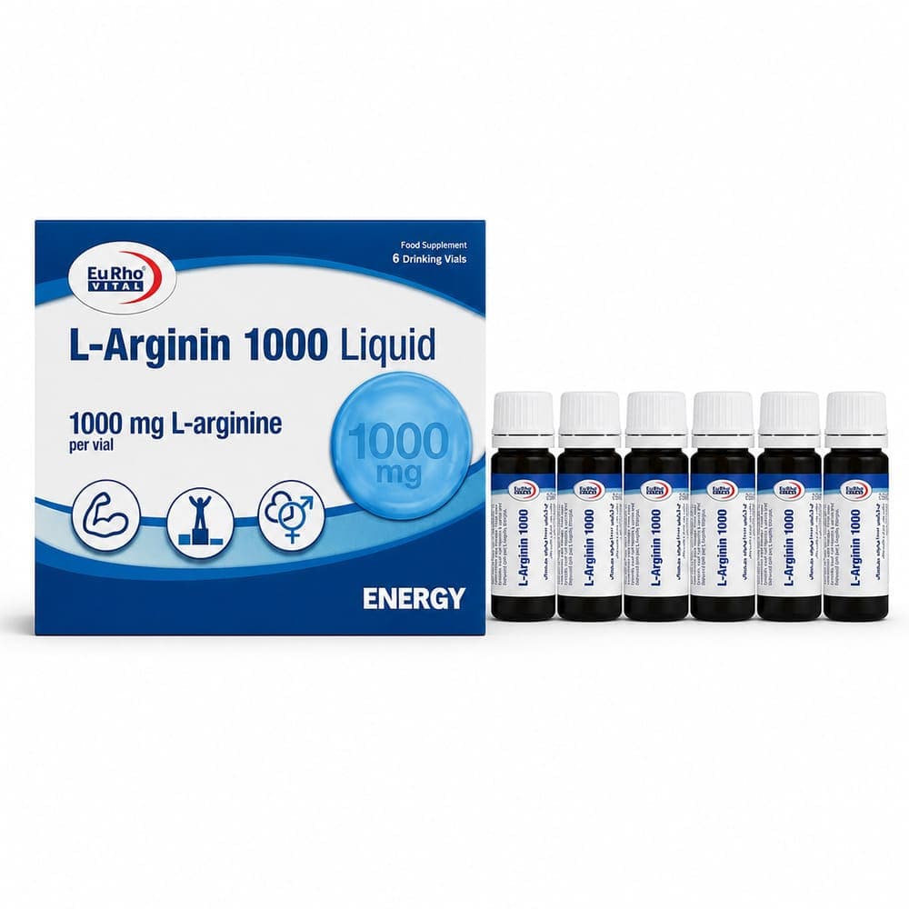 ویال ال آرژینین 1000 میلی گرم لیکوئید یوروویتال 6 عددی