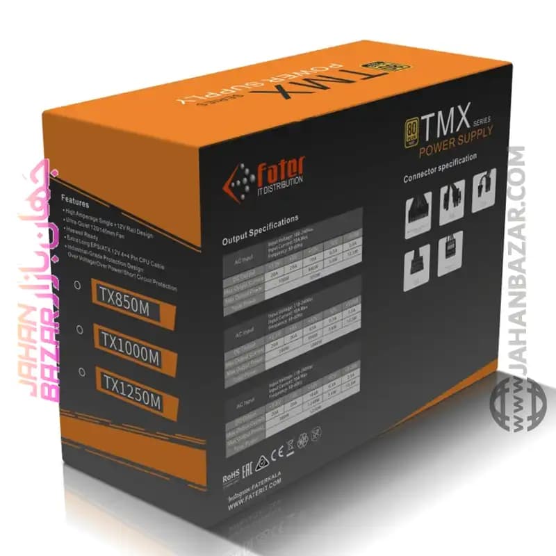 منبع تغذیه 1250 وات فاطر Fater مدل TX1250M — تصویر ۴