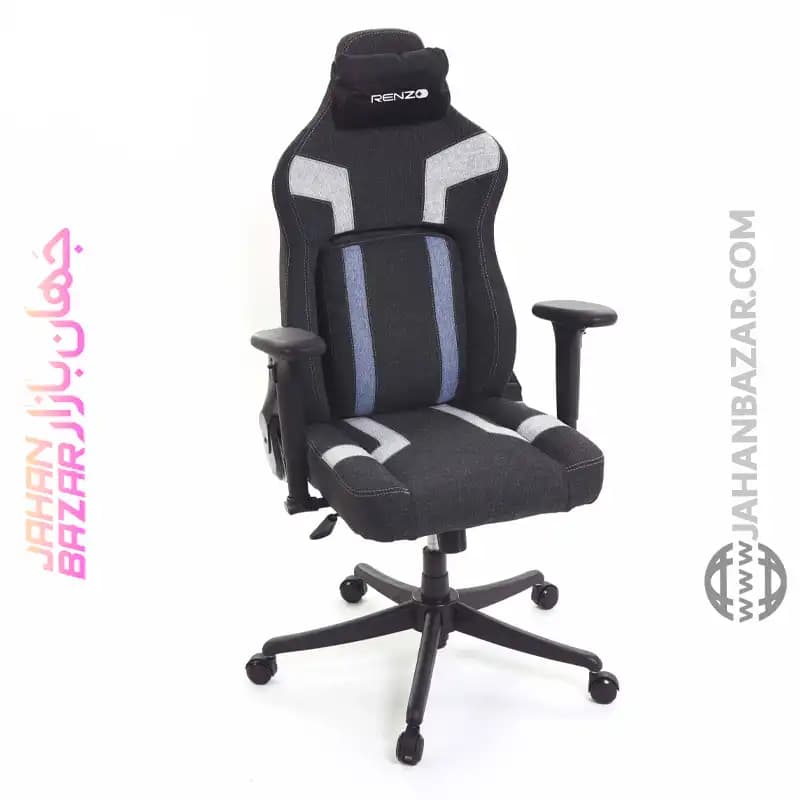 صندلی گیمینگ Renzo رنزو رویال مدل Dynamic FABRIC Blue — تصویر ۵