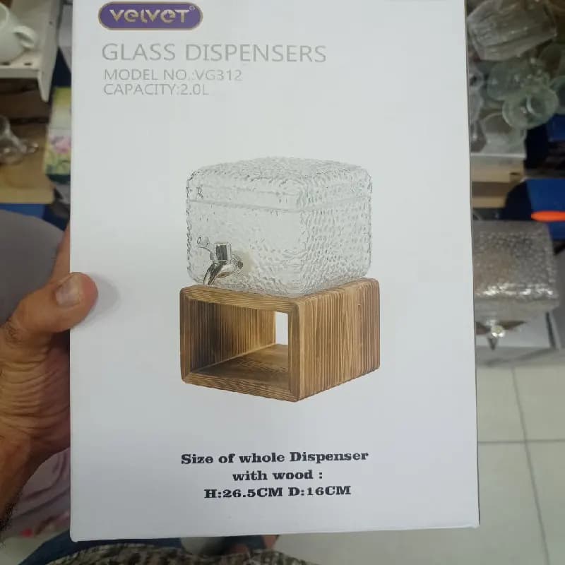 کلمن شیشه ای پایه چوبی مدل VG312 — تصویر ۳