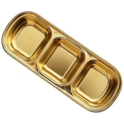 اردوخوری استیل طلایی سه خانه