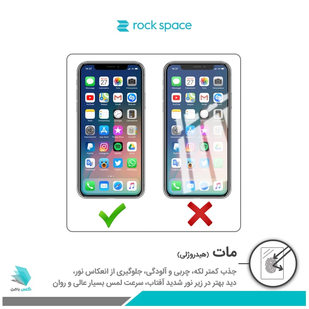 گلس هیدروژلی موتورولا Edge 60 pro مات – برند راک اسپیس — تصویر ۲