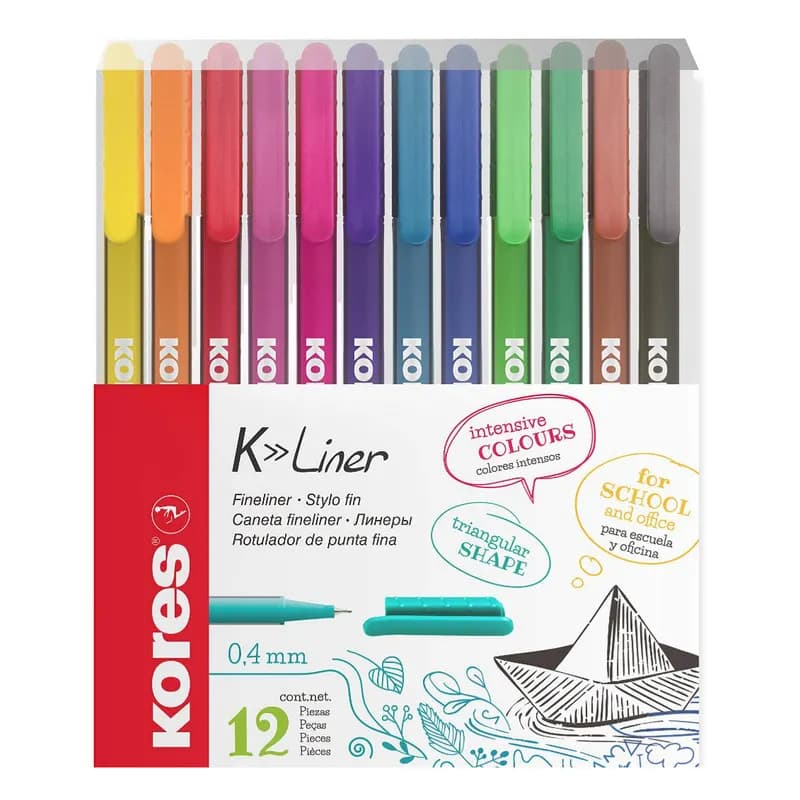 روان نویس کورس مدل FINE LINER طرح قایق بسته 12 عددی