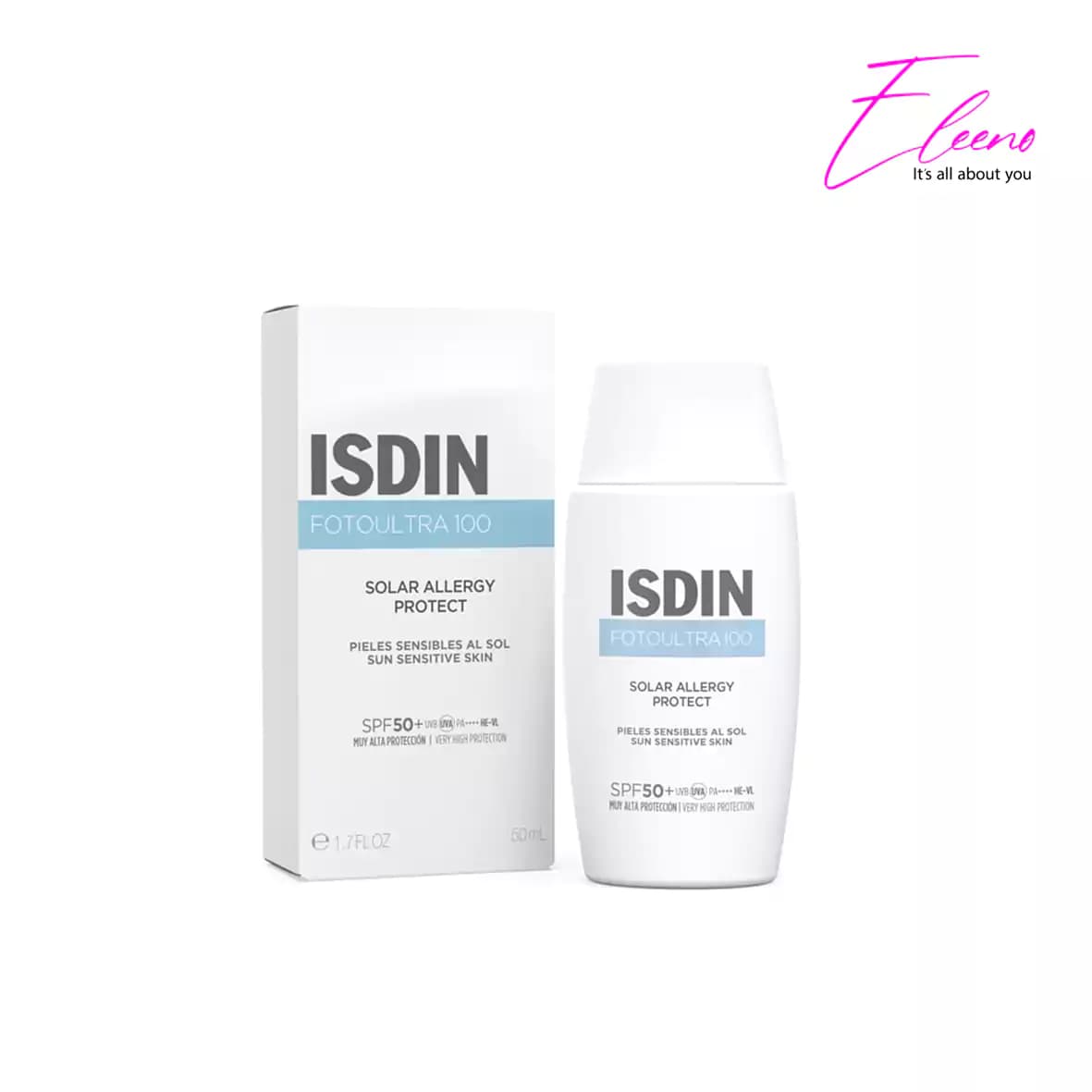 ضدآفتاب ایزدین سولار آلرژی بی رنگ اورجینال به ضمانت ضدآفتاب strong ISDIN Fotoultra 100 Solar Allergy Protect SPF 50 حجم 50 میل — تصویر ۸