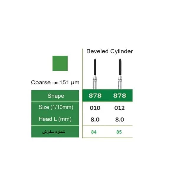 فرز الماسی توربین مدل چمفر KIA DENT سایز 878 — تصویر ۲