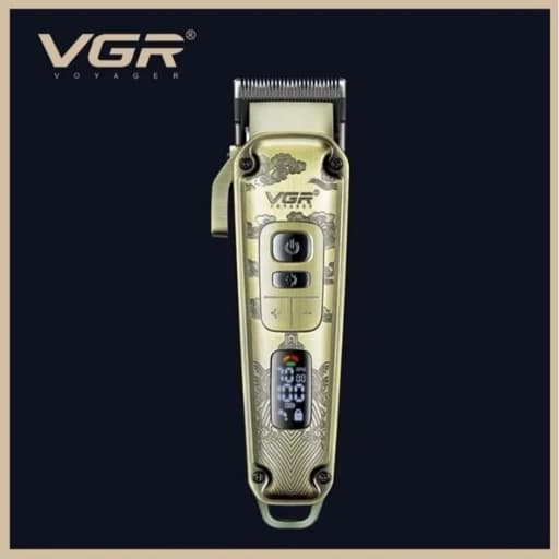 ماشین اصلاح موی سر و صورت وی جی آر مدل V-005 با تیغه کربن استیل و متالوژیک پودری، باتری لیتیومی 2600 میلی آمپر — تصویر ۴