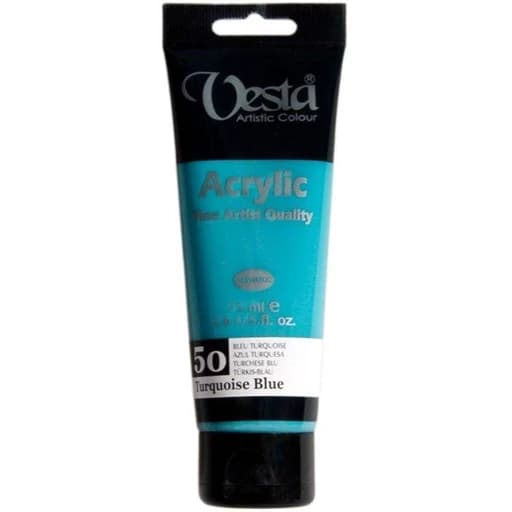 اکریلیک وستا رنگ شماره Turquoise Blue 50