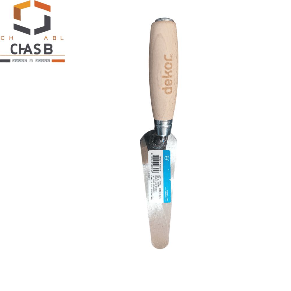 ماله بند کشی مثلثی لبه گرد دسته چوبی برند دکور کد 395 – Dekor wood handle joint trowel code 395