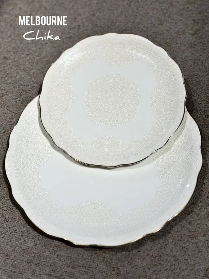 سرویس چینی الیزابت طرح چیکا 12 نفره 78 پارچه چینی توس قالب ملبورن — تصویر ۲
