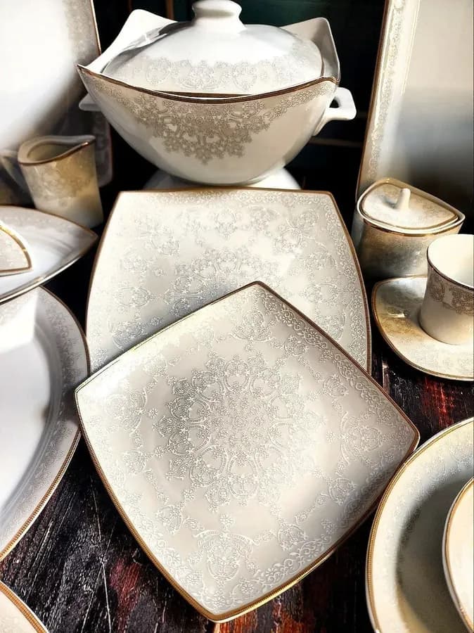 سرویس چینی پردیس طرح مریلا 12 نفره 105 پارچه کد 2052 — تصویر ۳
