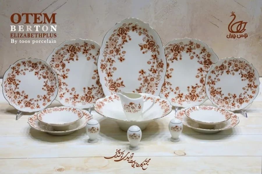سرویس چینی الیزابت پلاس MAP طرح اوتم 6 نفره 30 پارچه چینی توس — تصویر ۲