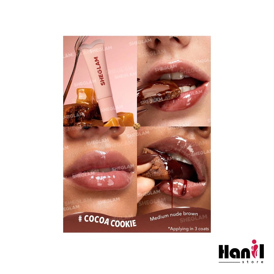 لیپ گلاس آبرسان شیگلم مدل Crystal Glaze رنگ Cocoa Cookie — تصویر ۱۰