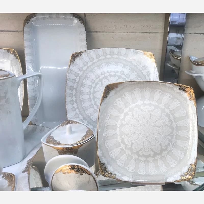 سرویس چینی پردیس طرح منچستر طلایی 12 نفره 105 پارچه کد 2041B — تصویر ۸