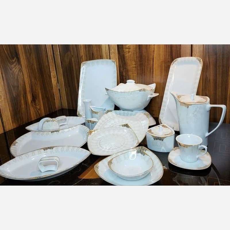 سرویس چینی پردیس طرح منچستر طلایی 12 نفره 105 پارچه کد 2041B — تصویر ۷