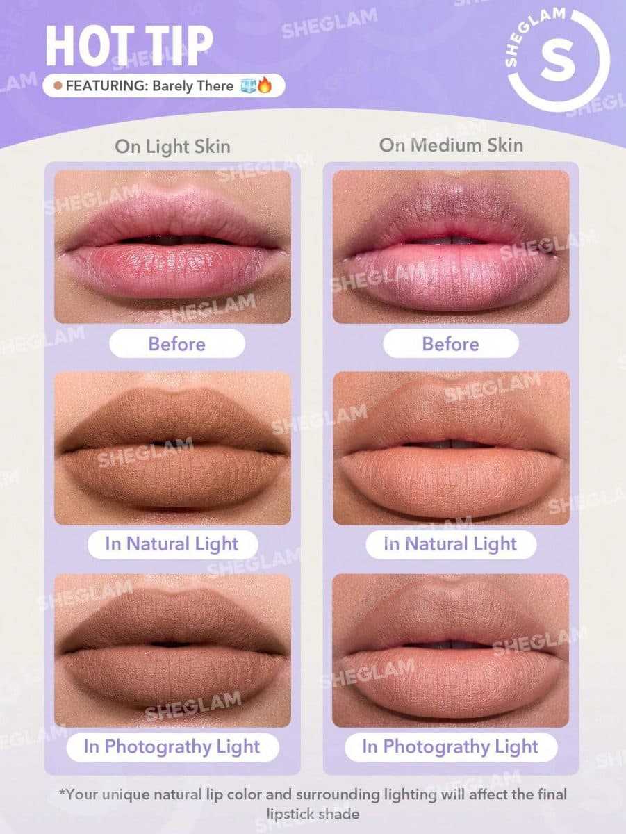 خط لب پیچی شیگلم مدل so lippy رنگ Barely There — تصویر ۲