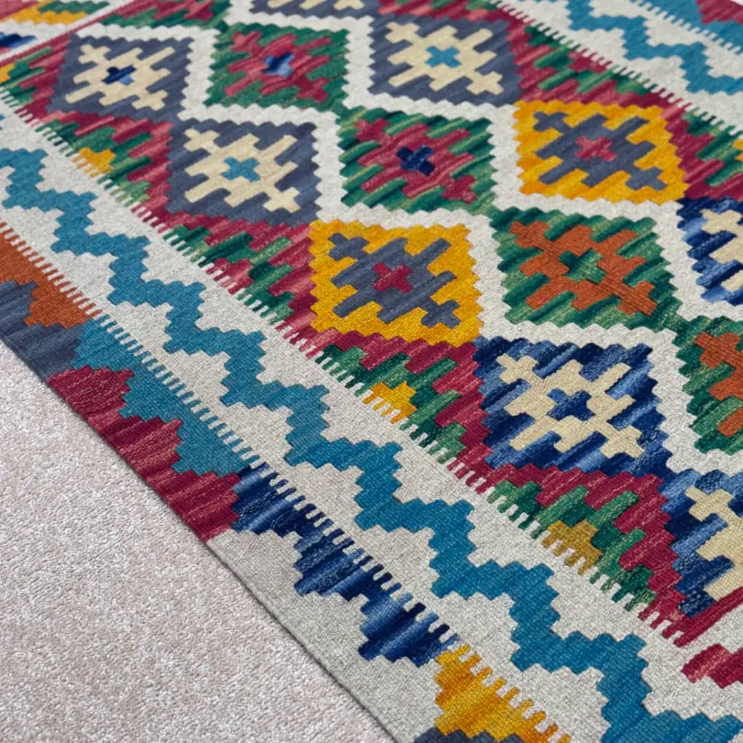 گلیم دستبافت 1.5*1 پشم گوسفندی کد 002 — تصویر ۷