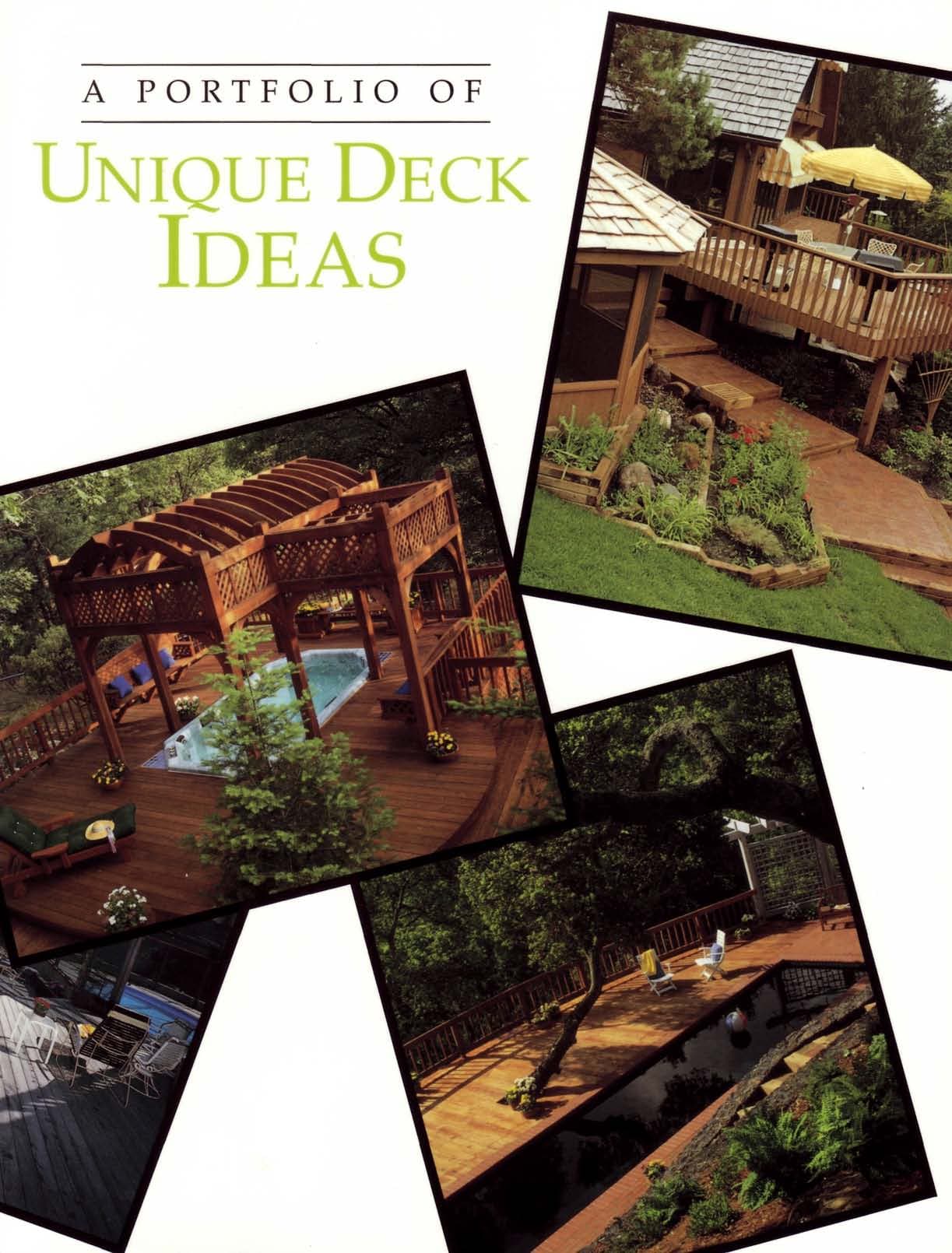 کتاب A Portfolio of Unique Deck Ideas (مجموعه‌ای از ایده‌های منحصربه‌فرد برای طراحی و ساخت تراس چوبی) نسخه PDF