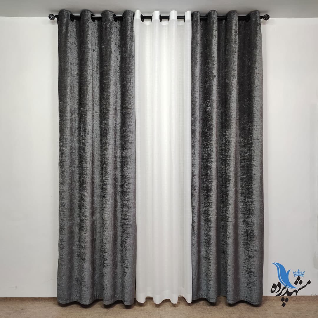 پرده مخمل شانل طوسی تیره (قیمت هر قواره)