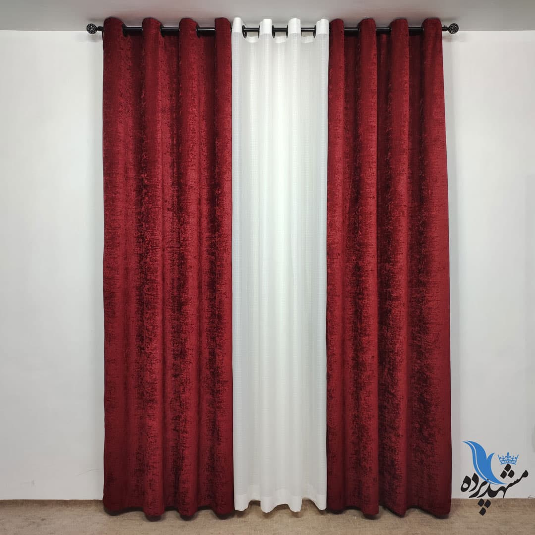 پرده مخمل شانل زرشکی (قیمت هر قواره)