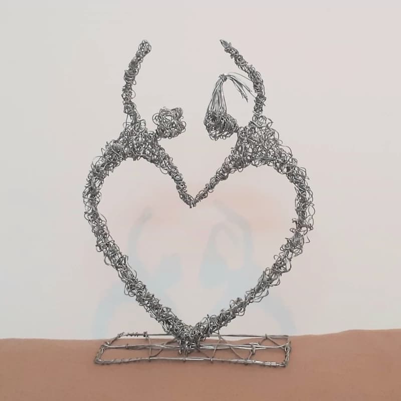 مجسمه سیمی لیلی و مجنون مفتولی اسمبلاژ