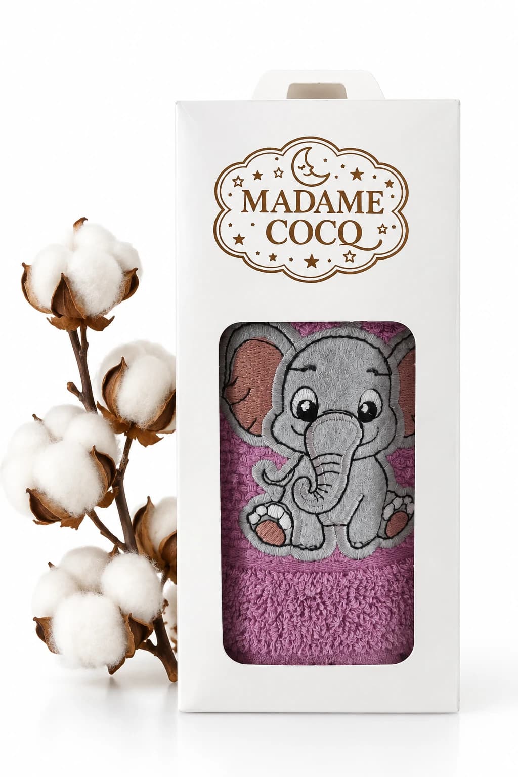 حوله دستی 60*40 کودک طرح فیل برند madame coco