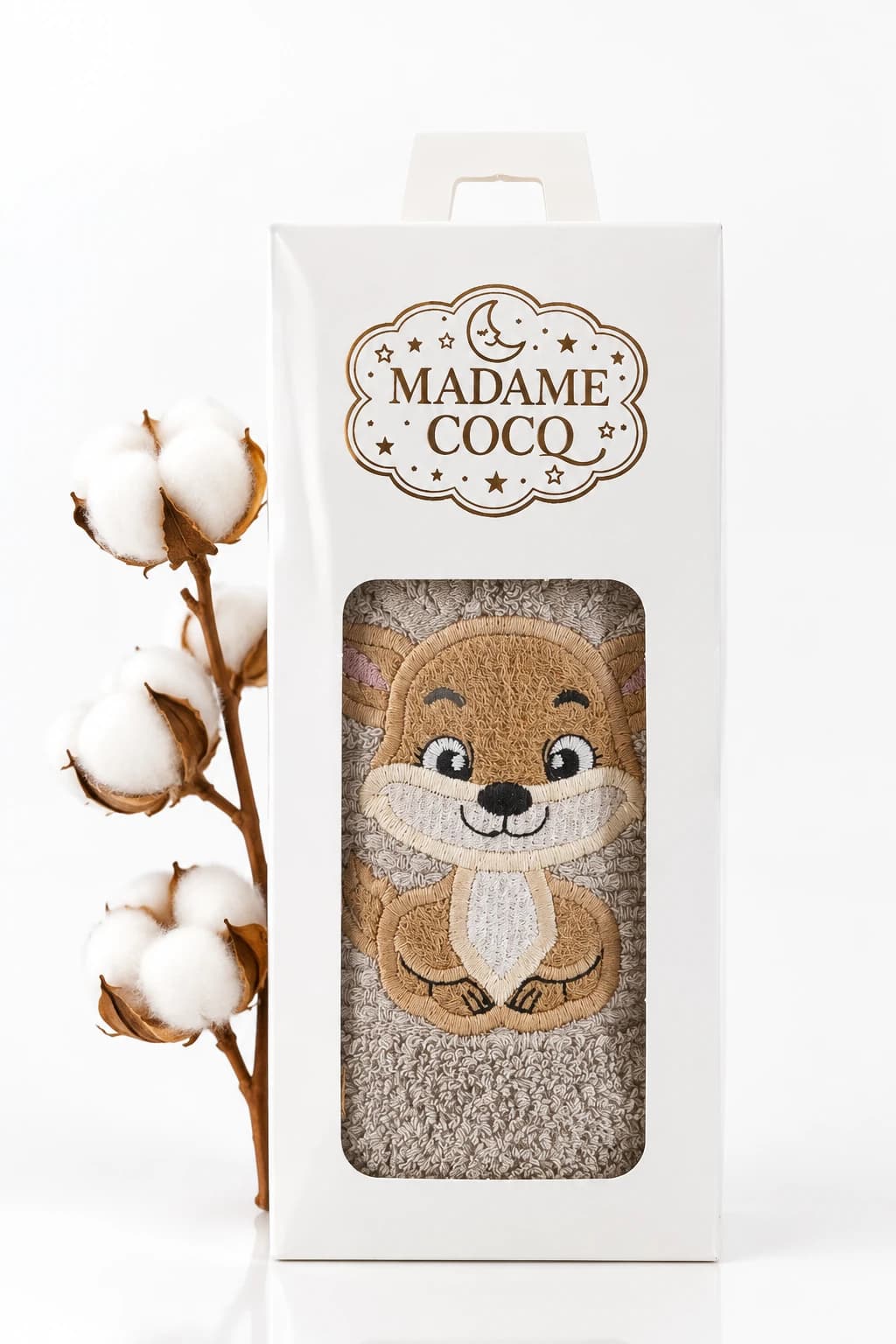 حوله دستی 60*40 کودک طرح گوزن برند madame coco