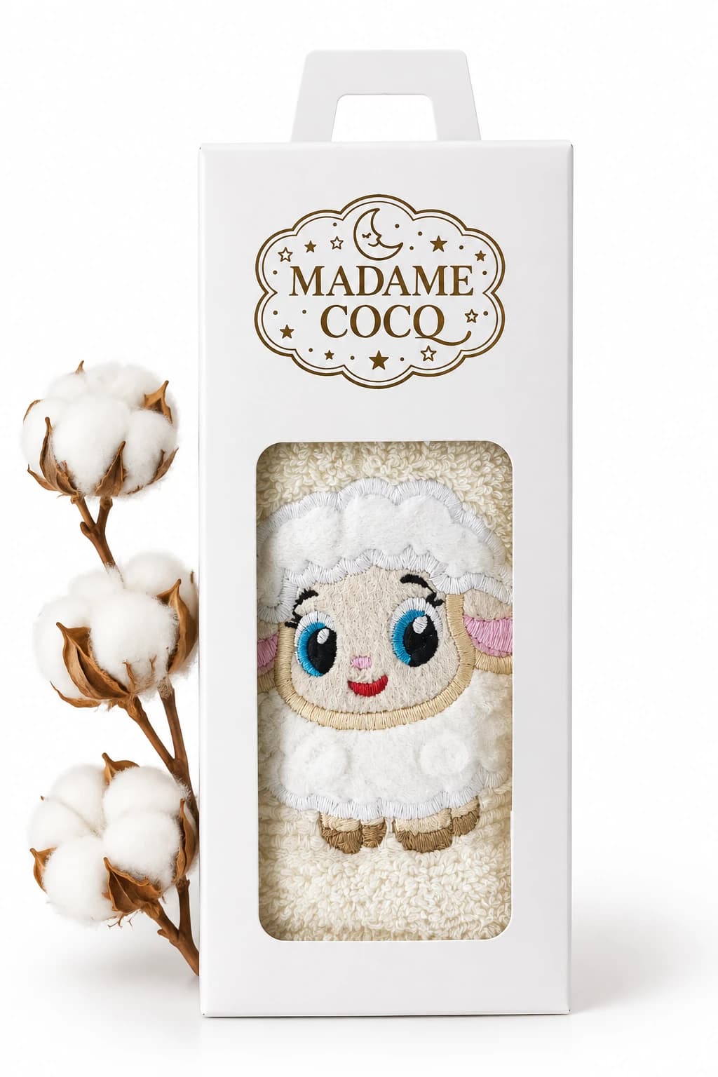 حوله دستی 60*40 کودک طرح بره ناقلا برند madame coco