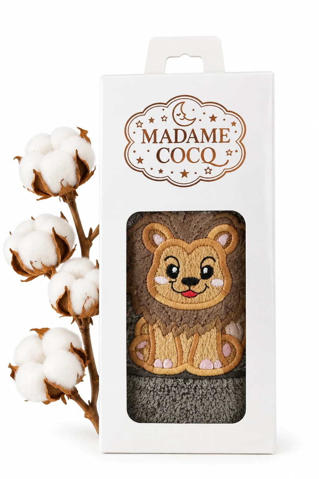 حوله دستی 60*40 کودک طرح شیر شاه برند madame coco