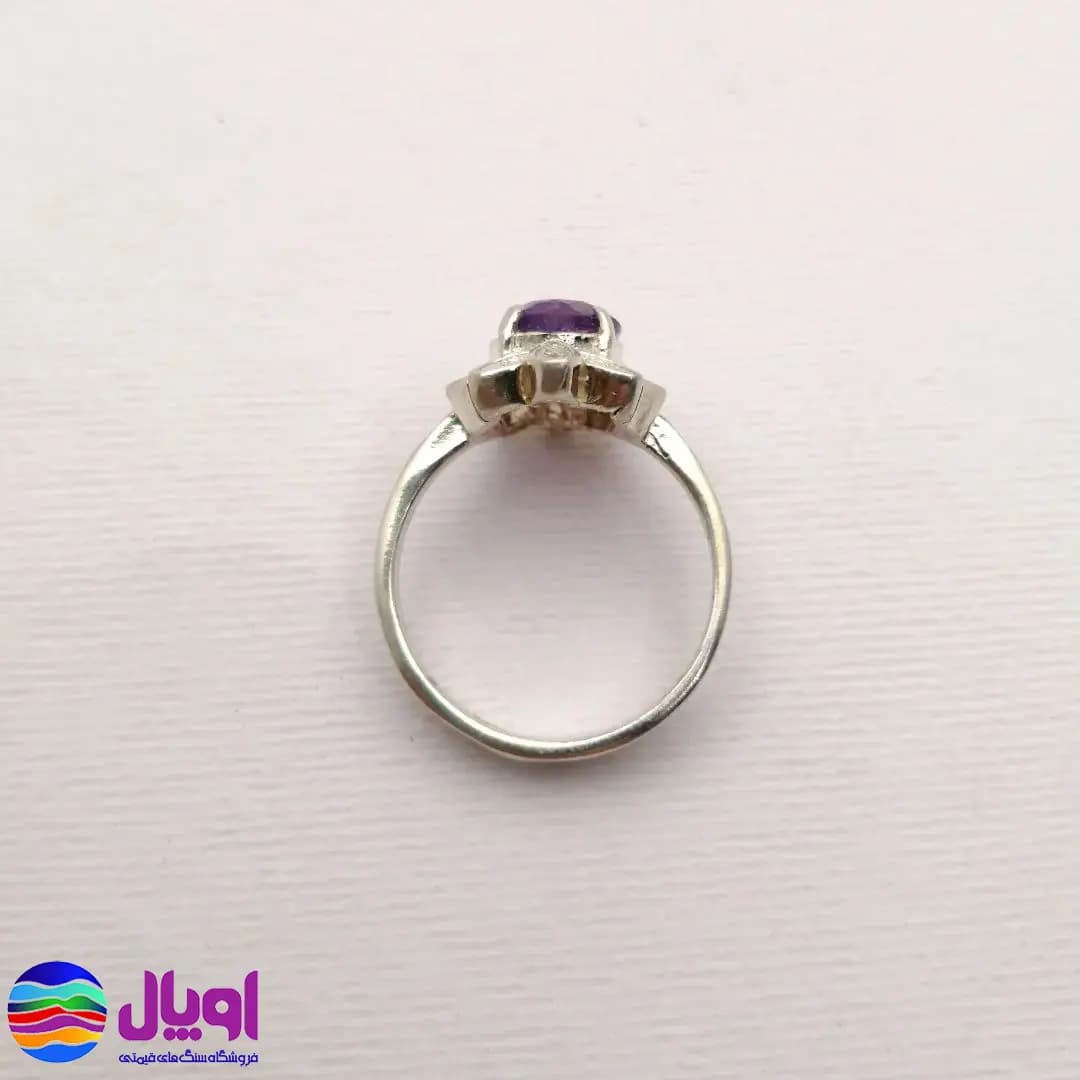 انگشتر نقره زنانه سنگ آمیتیست — تصویر ۴