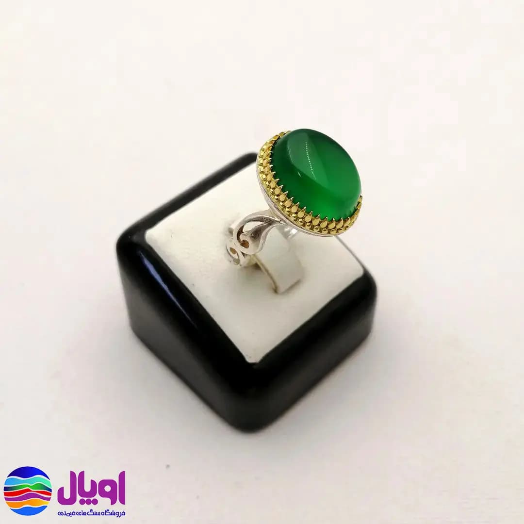 انگشتر نقره مردانه با نگین عقیق بیضی 1.8 گرم