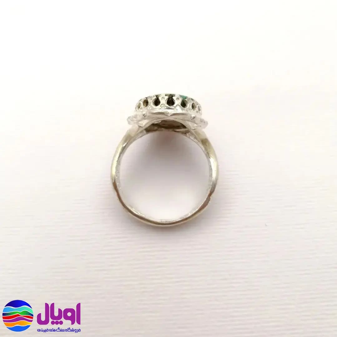 انگشتر نقره مردانه با نگین فیروزه بیضی 1.59 گرم — تصویر ۴