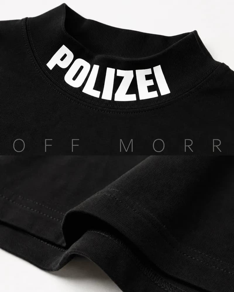 تیشرت یقه پهن مشکی Polizei | کد: 1020 — تصویر ۴