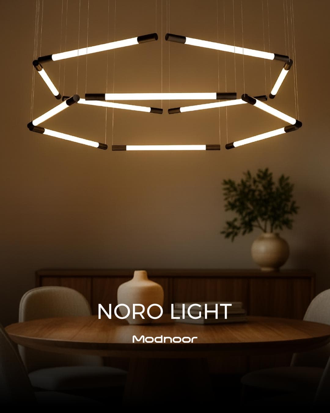لوستر آویز مدرن نورو 1 شاخه افقی Noro